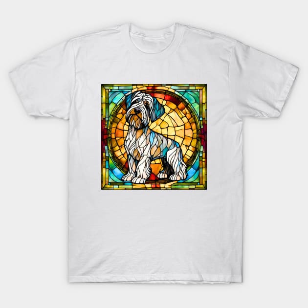 Stained Glass Cesky Terrier T-Shirt by Doodle and Things